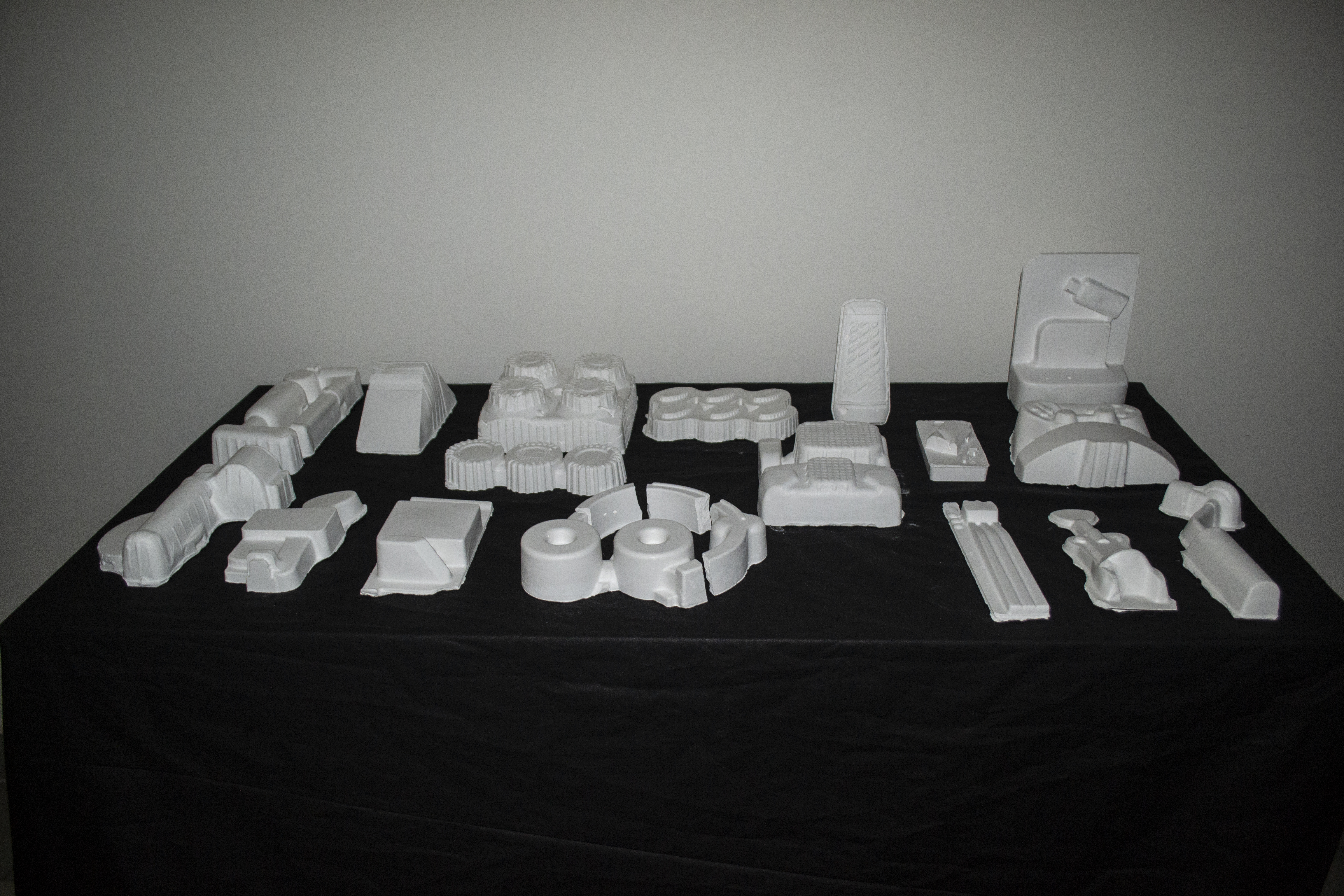 Plaster cast objects – installation view